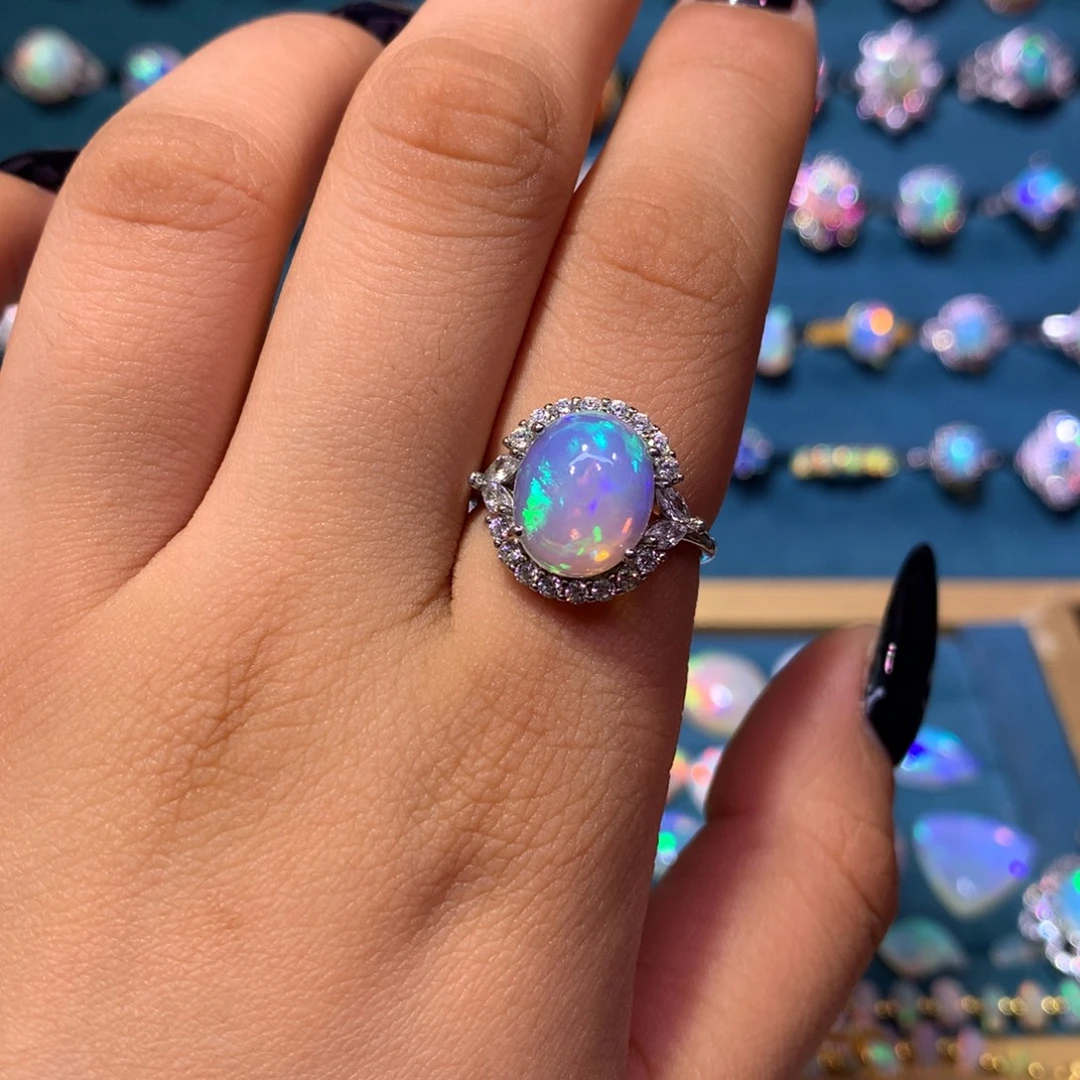 欧泊银S925镶嵌戒指款