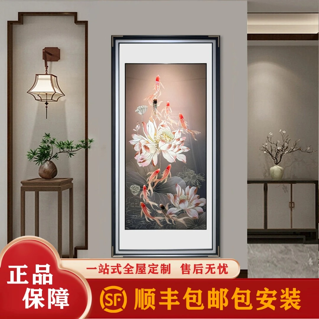 手工铜雕画锦鲤题材 《九鱼图》《九鱼牡丹》《富贵延绵》