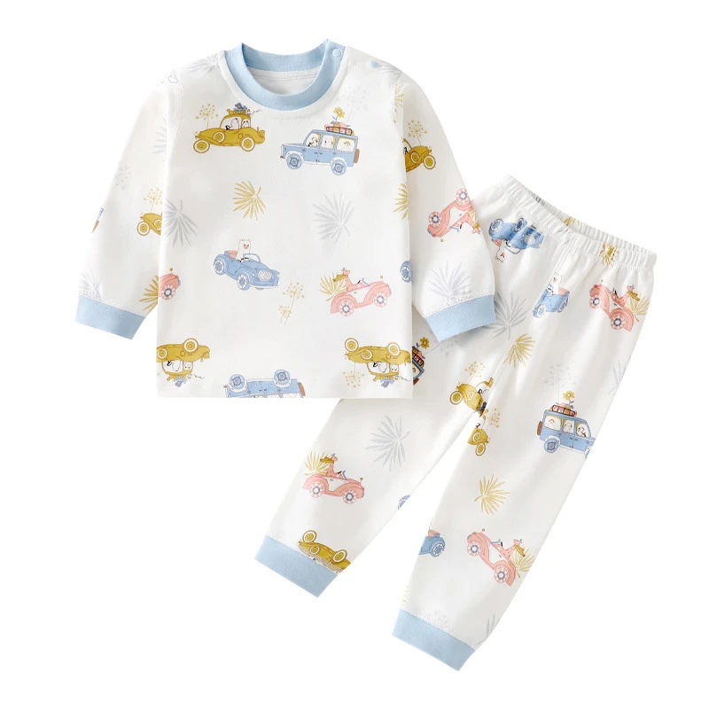 棉100%婴幼儿分体内衣套装睡衣衣服家居服宝宝秋衣秋裤春秋全棉A