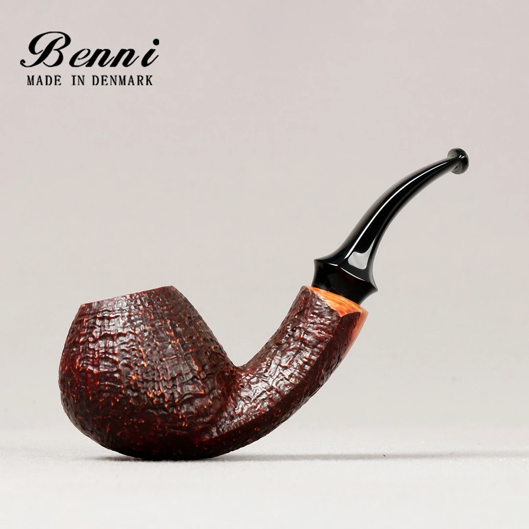 丹麦大师本尼 Benni 喷砂宽背河豚 3毫米 手工石楠木 烟斗