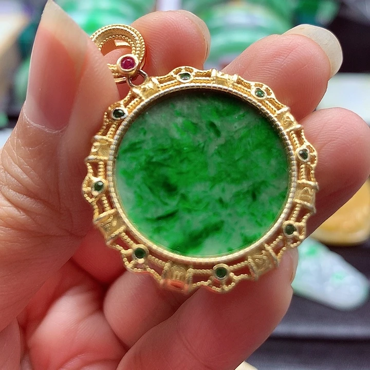 颈饰银S925镶嵌翡翠翡翠