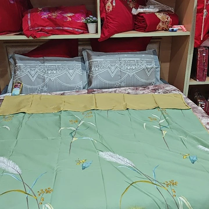 棉全棉被套1.5×2.0绿色芦苇