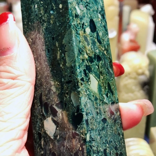 寿山石印石广东绿大印面