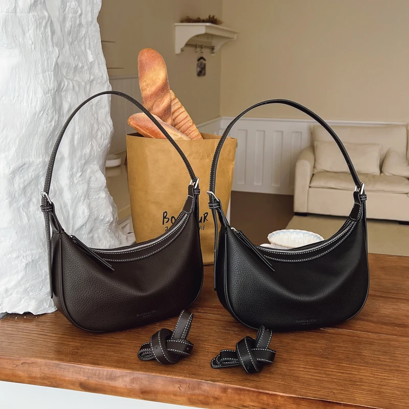 新款小众设计复古休闲腋下包简约百搭饺子包时尚休闲单肩斜挎包