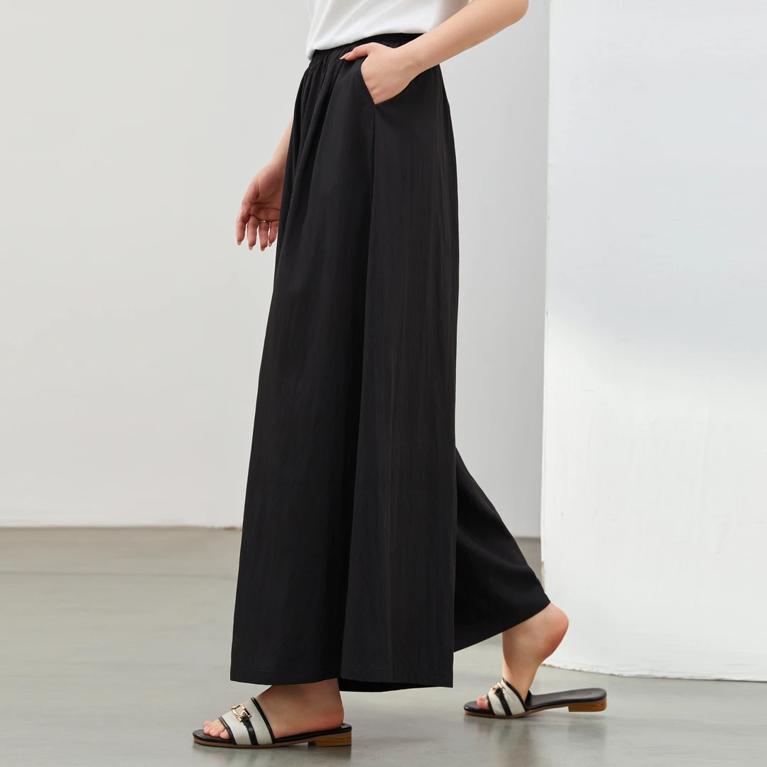 【空气感裙裤】纤莉秀大码夏装新款慵懒松弛 双口袋垂感裤子QK0685