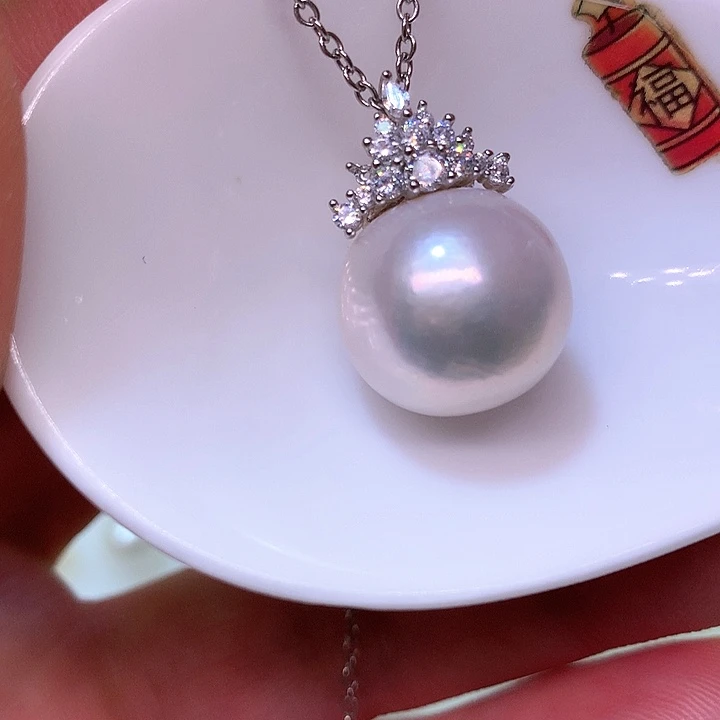 银S925镶嵌耳饰淡水珍珠