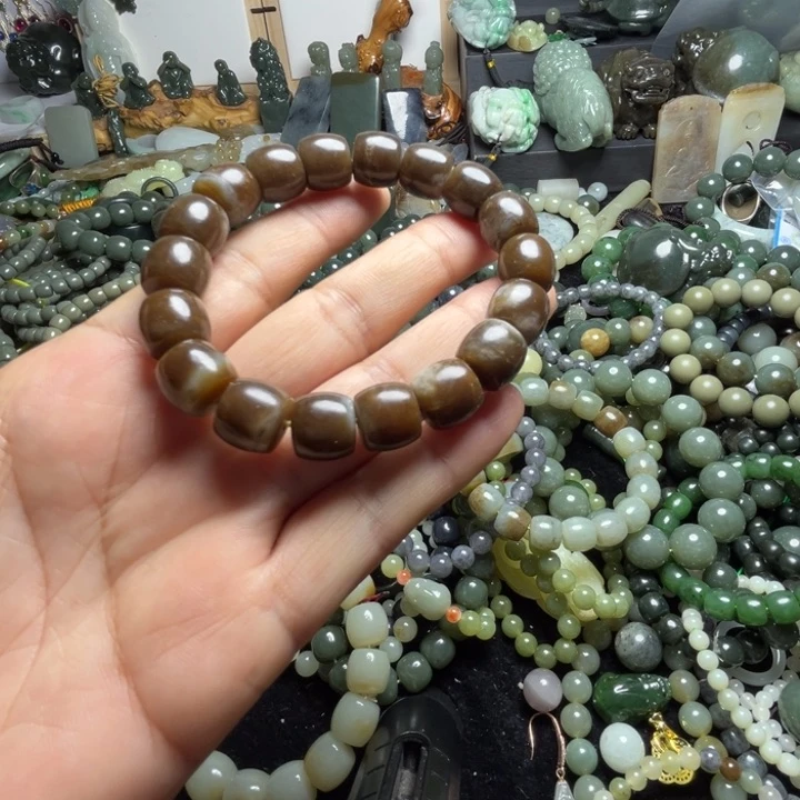 和田玉手串未镶嵌12