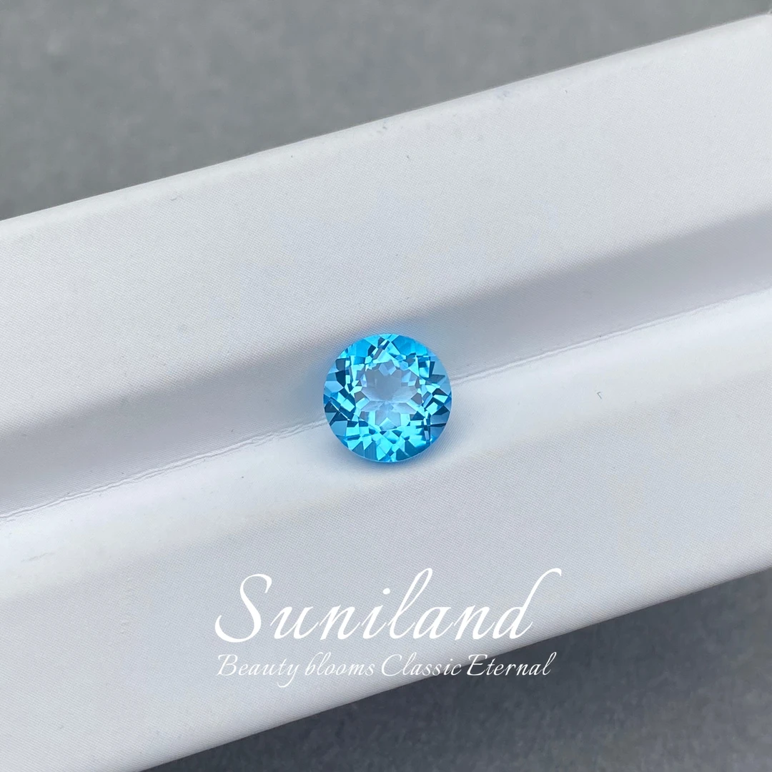 A578-2.5ct以上/圆形瑞士蓝托帕石裸石