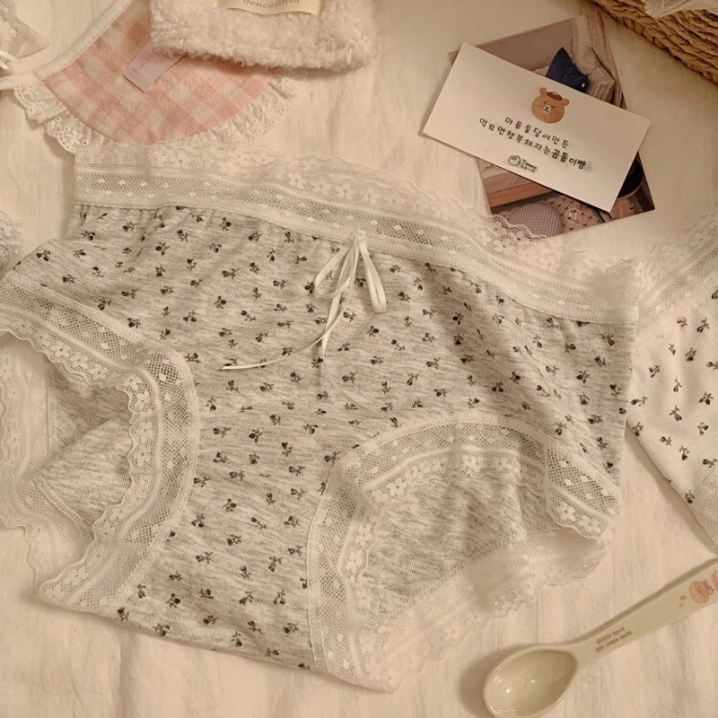 感觉至上~三角裤夏季蕾丝性感碎花中腰女士好弹力内裤女生裆日系