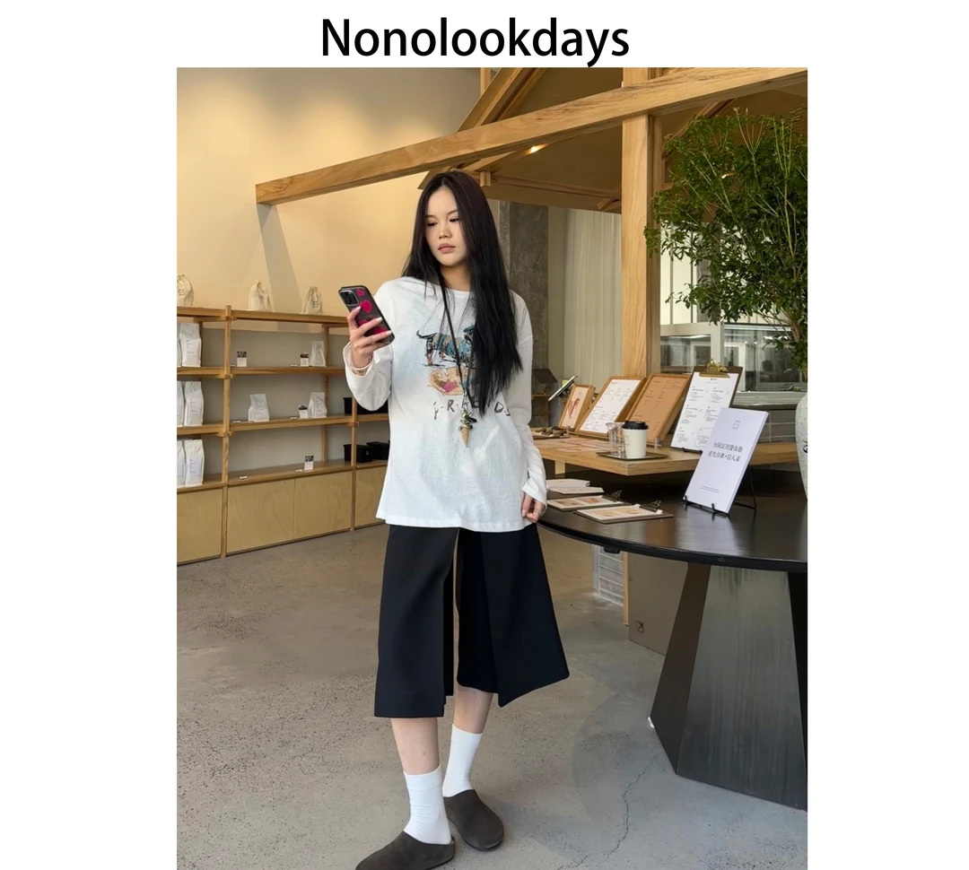 【Nono】25早秋新款七分纯色阔腿裤