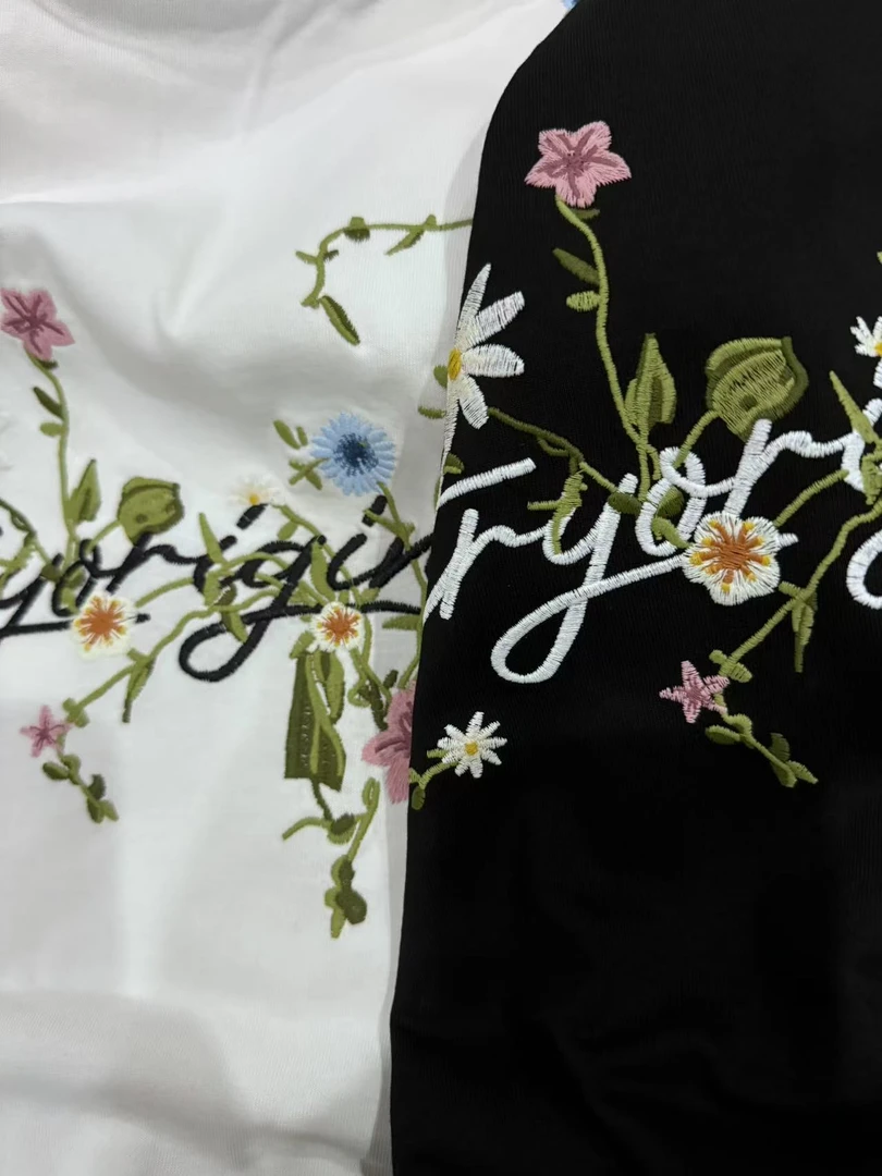 【BY复兴潮流】AT花卉男女夏季t恤韩版潮牌时尚圆领上衣