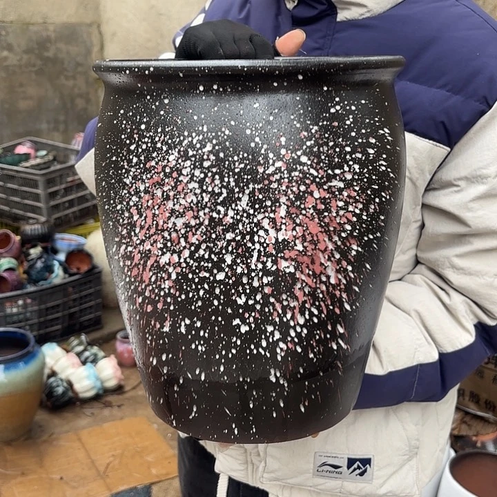 紫砂茶碗泼墨口径25高度30