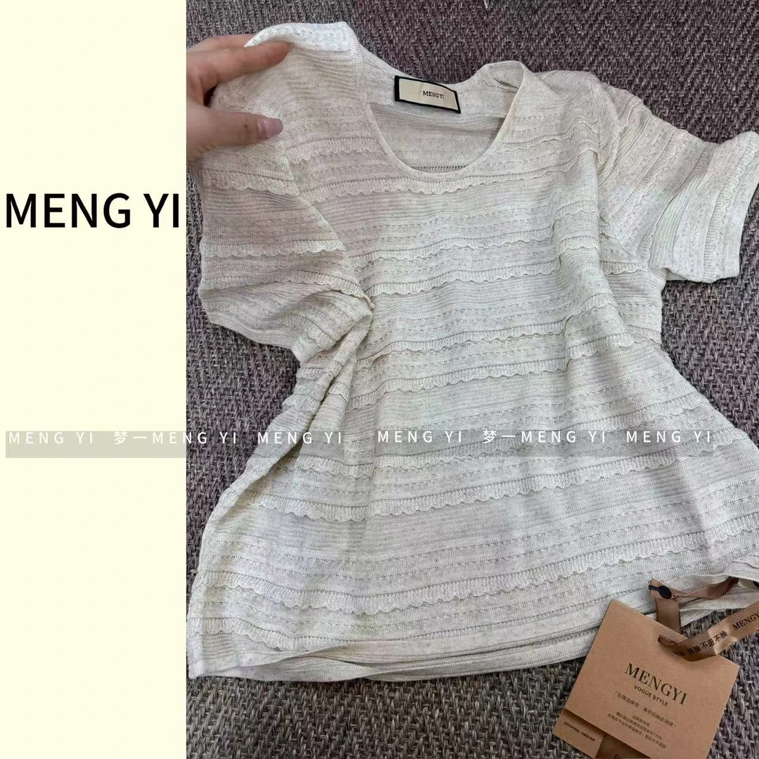花边针织上衣my-5179