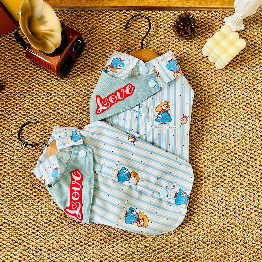 拼布轻薄狗狗衣服夏季新款比熊泰迪牛仔外套柴犬衣服中型犬春装