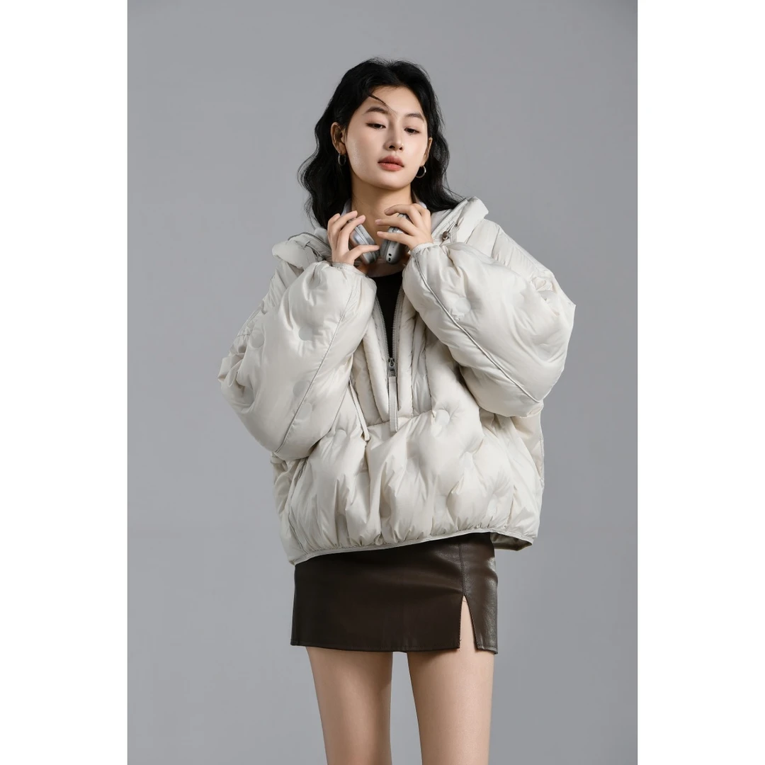 时尚套头卫衣式连帽羽绒服L801