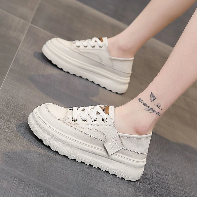 厚底透气小白鞋女2025夏季爆款百搭增高休闲板鞋528