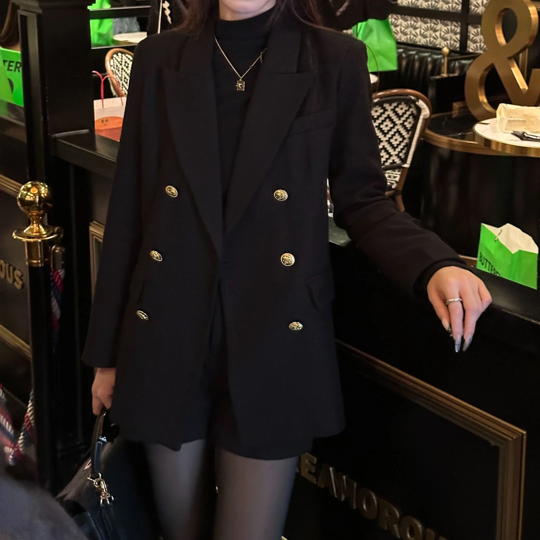 春装新款高定经典气质定制双排金扣西装外套TYAW152