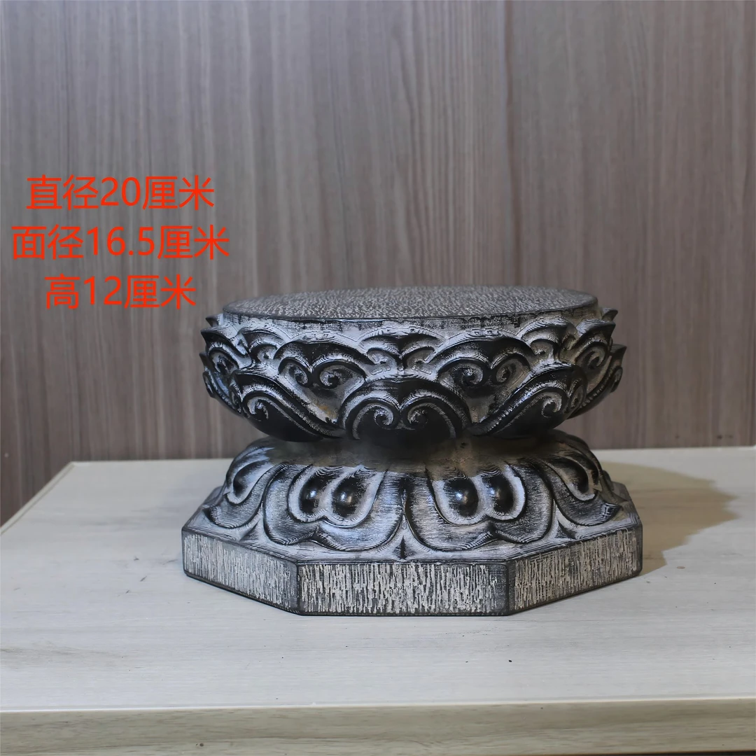 20厘米双层须弥莲花底座|茶室会所客厅桌面造景摆件