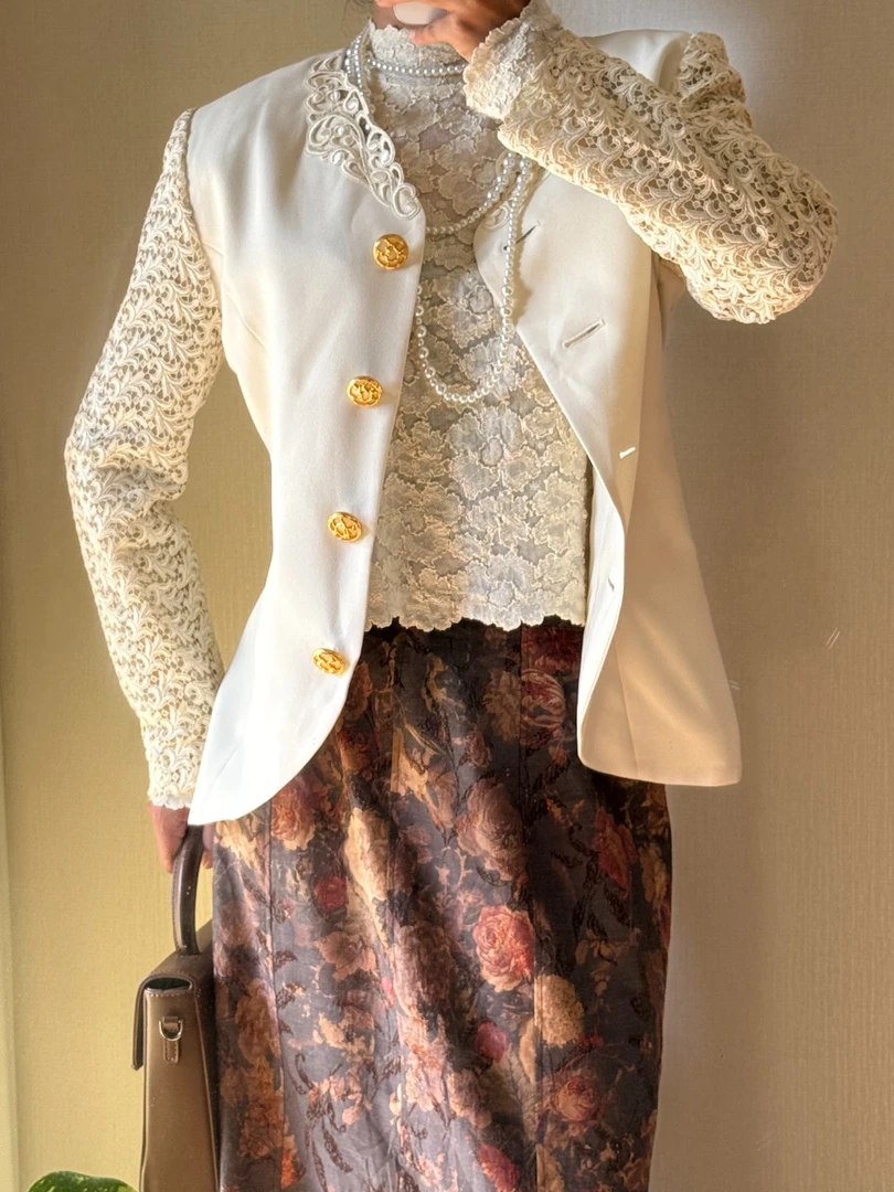 【七里香复古屋】古着Vintage孤品女装女西外套复古小香风气质