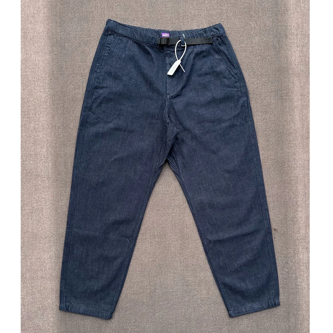 日系原牛休闲牛仔裤带腰带男士春秋休闲裤蓝色直筒时尚水洗5352