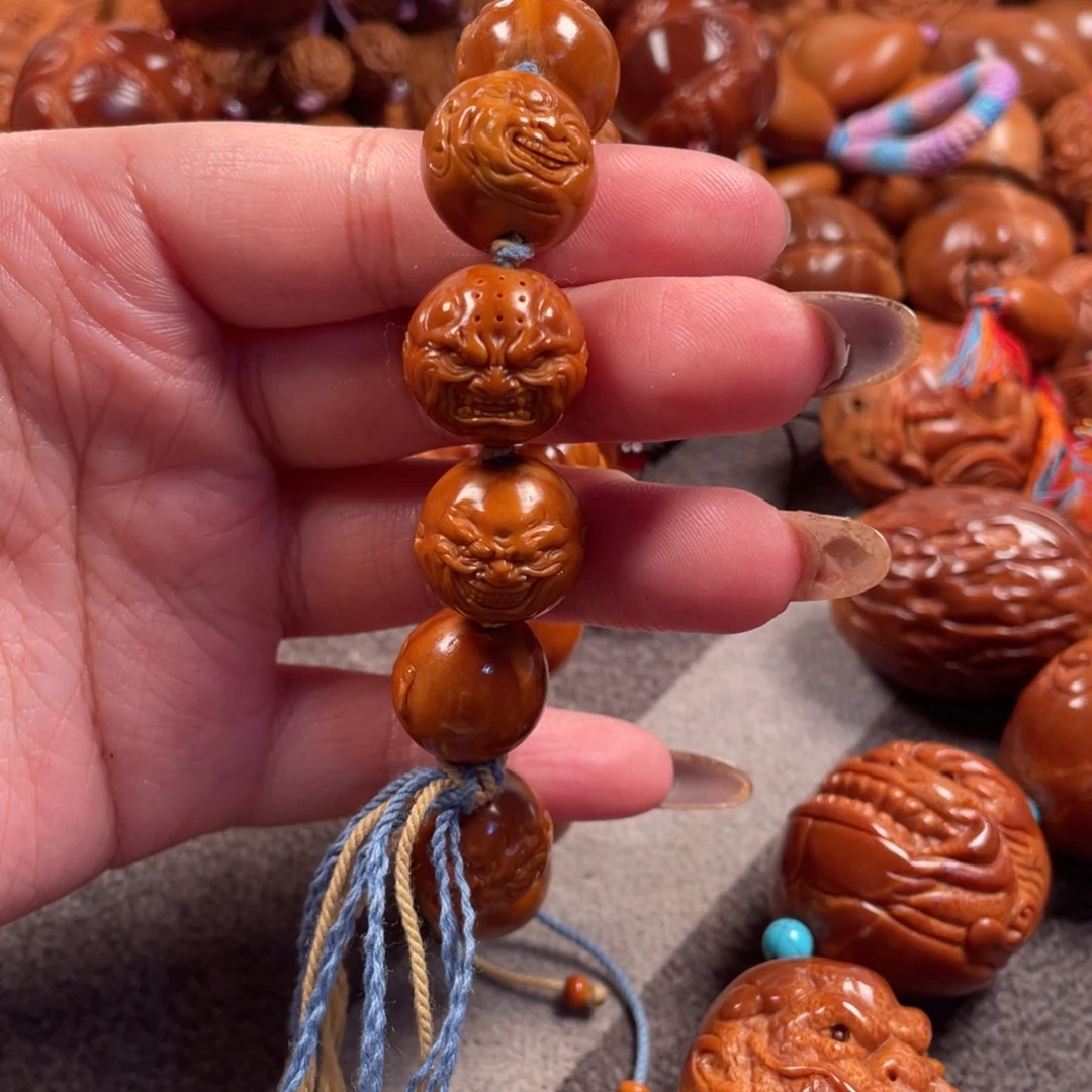 橄榄核把件恶僧手串