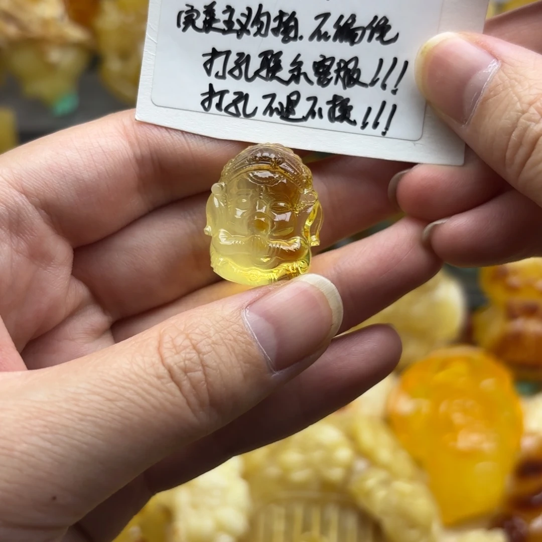 琥珀裸石未镶嵌叶*琥珀配饰打孔不退换
