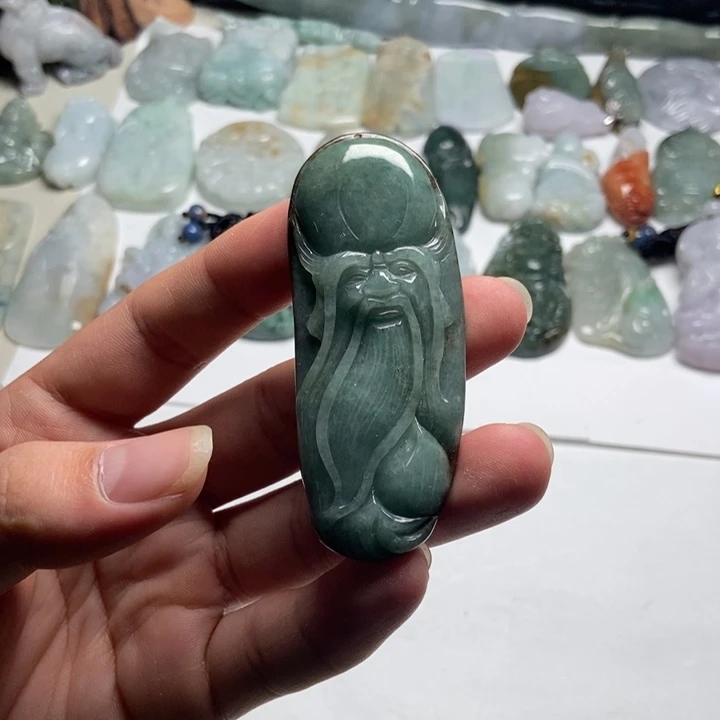 翡翠未镶嵌颈饰寿星34