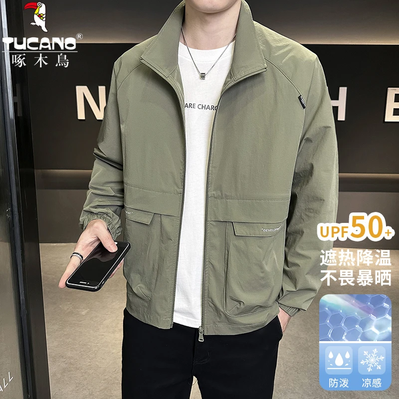 TUCANO/啄木鳥夏季新款休闲工装拼接防晒衣夹克百搭男凉感上衣服