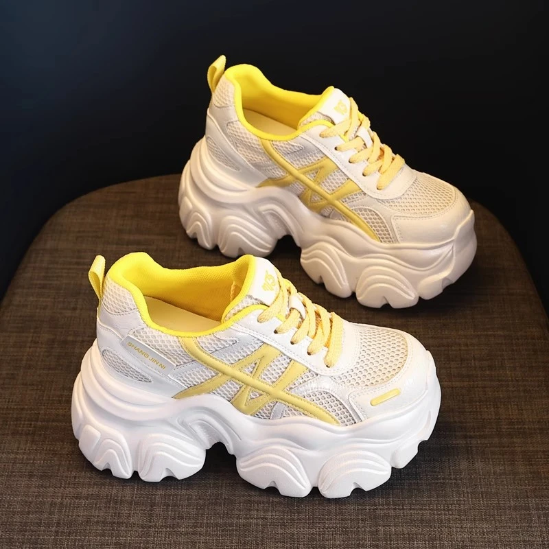 老爹鞋女2025夏季新款百搭鞋子轻便软底小个子增高女鞋透气网面鞋