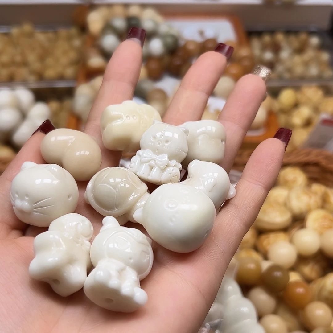 手串菩提根/象牙果瑕疵白混11颗有裂222