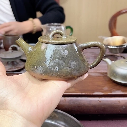 戬谷龙窑坭兴陶柴烧茶壶