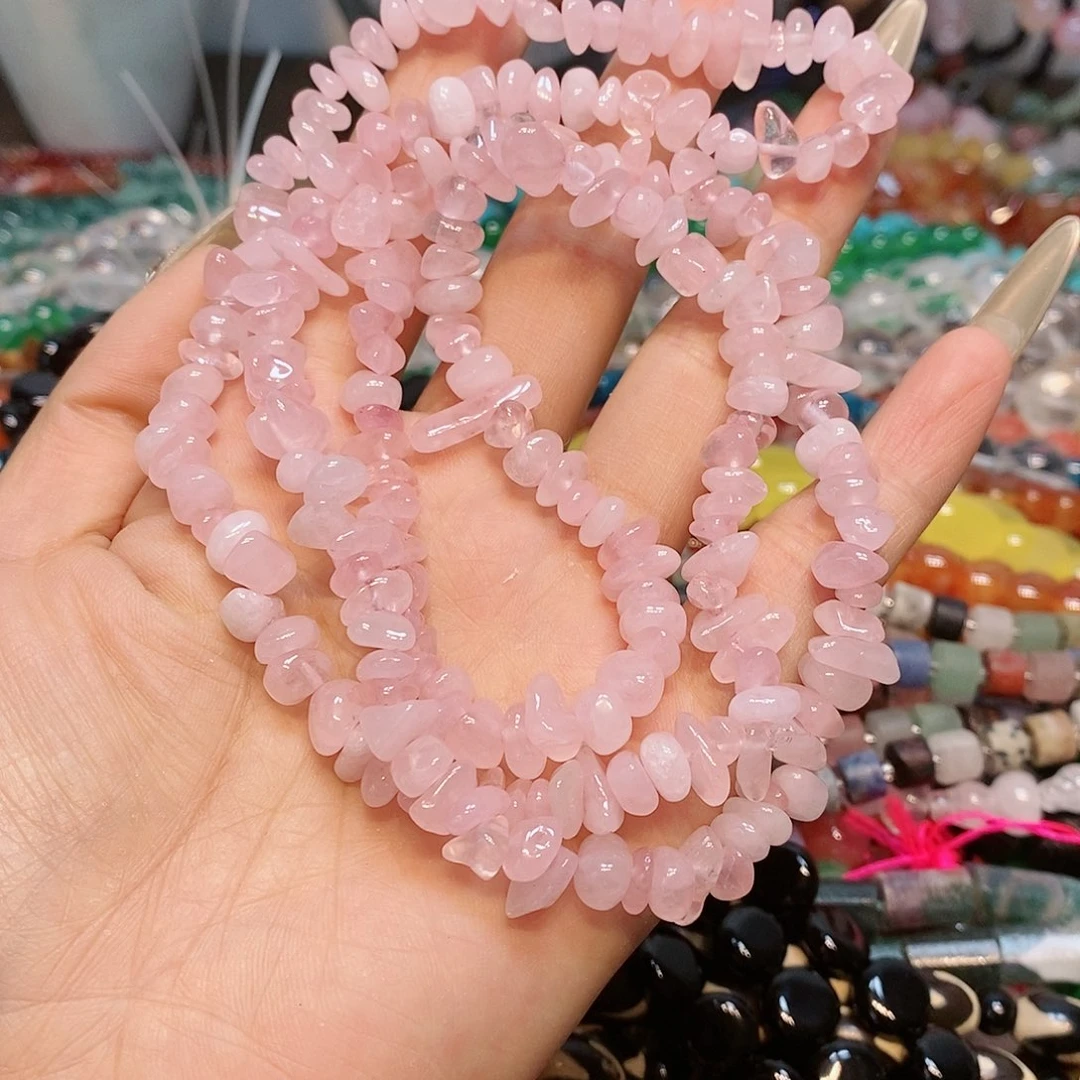 散珠玛瑙/玉髓粉晶碎石一条绕手4圈