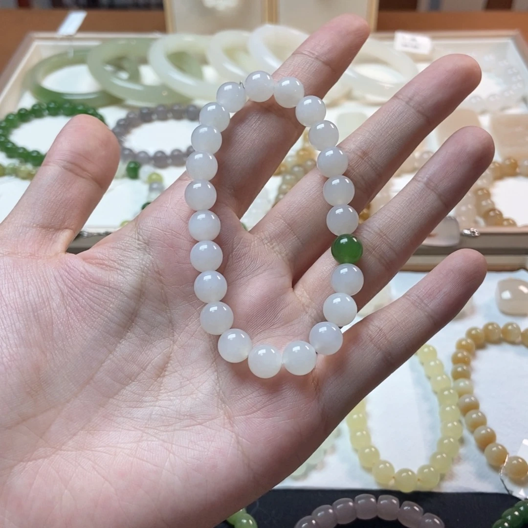 手链未镶嵌和田玉白玉碧玉设计款