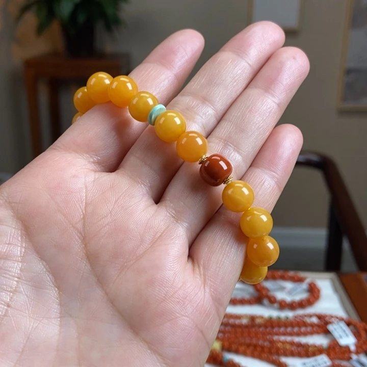 琥珀手链未镶嵌蜜蜡手串9+