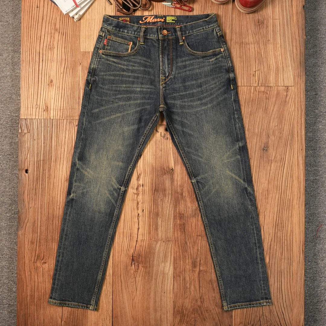 KM8022赤耳丹宁牛仔裤四季新款男士重工15盎司512微弹修身直筒