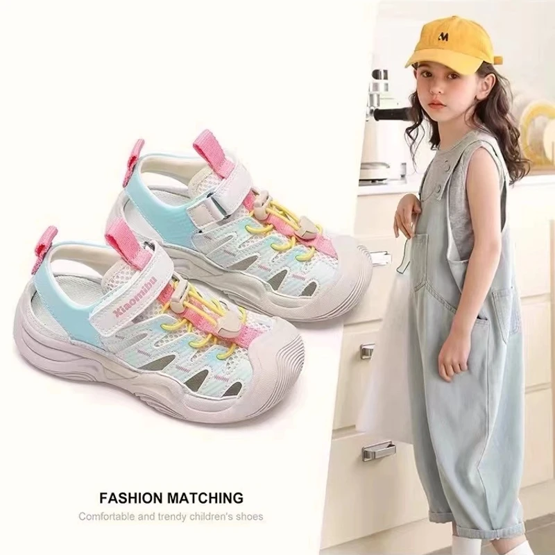 ABC女童运动凉鞋包头2025夏季新款童鞋儿童沙滩鞋中大童鞋子夏款