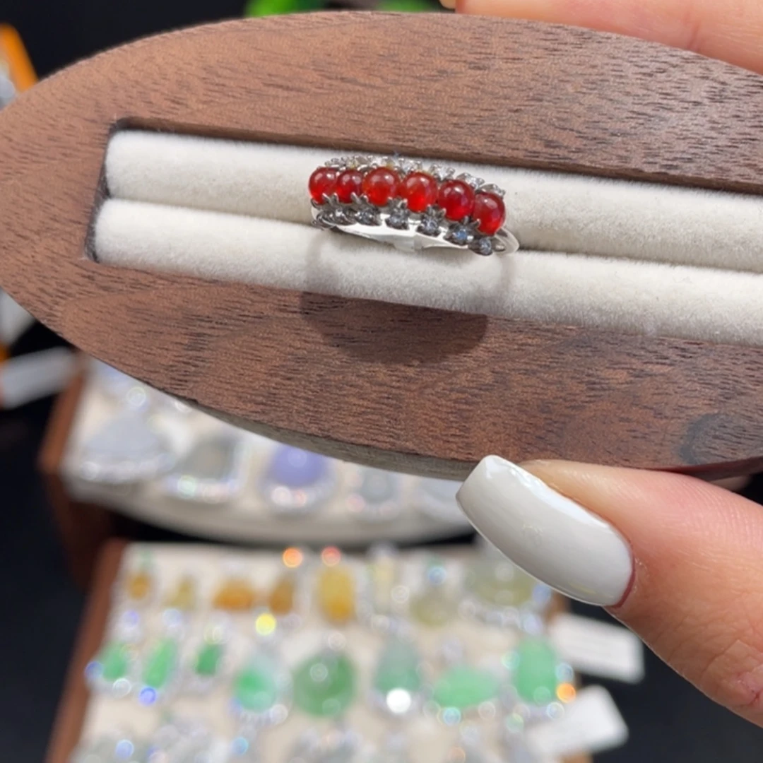 翡翠银S925镶嵌戒指