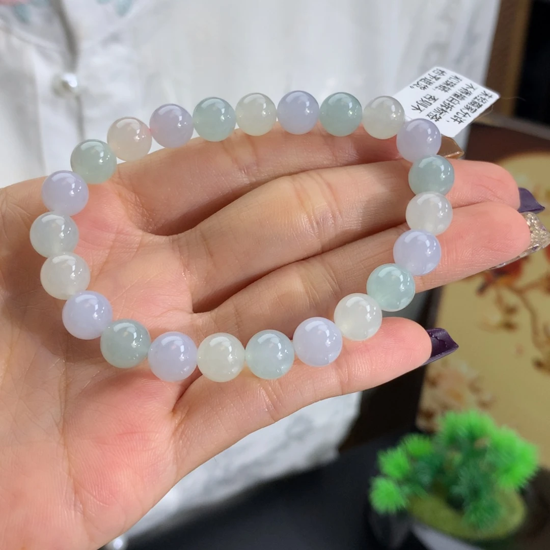 未镶嵌手串翡翠卡8胶润马卡龙手串