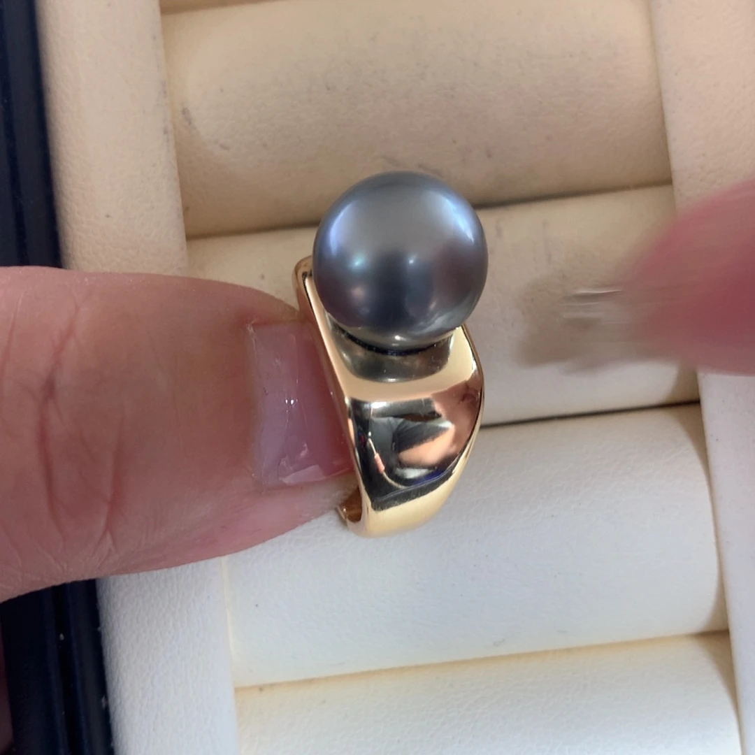 银S925镶嵌海水珍珠戒指