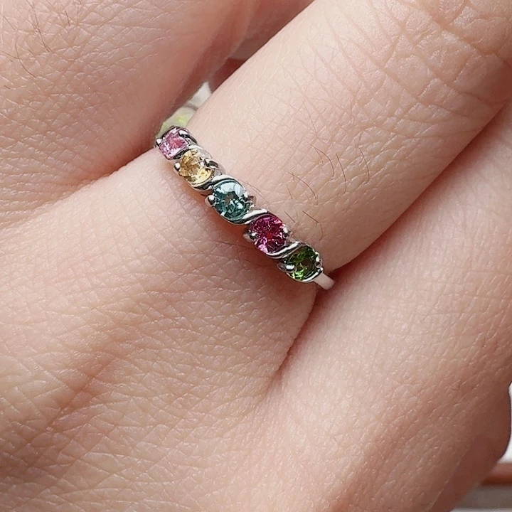 碧玺戒指银S925镶嵌戒指是118