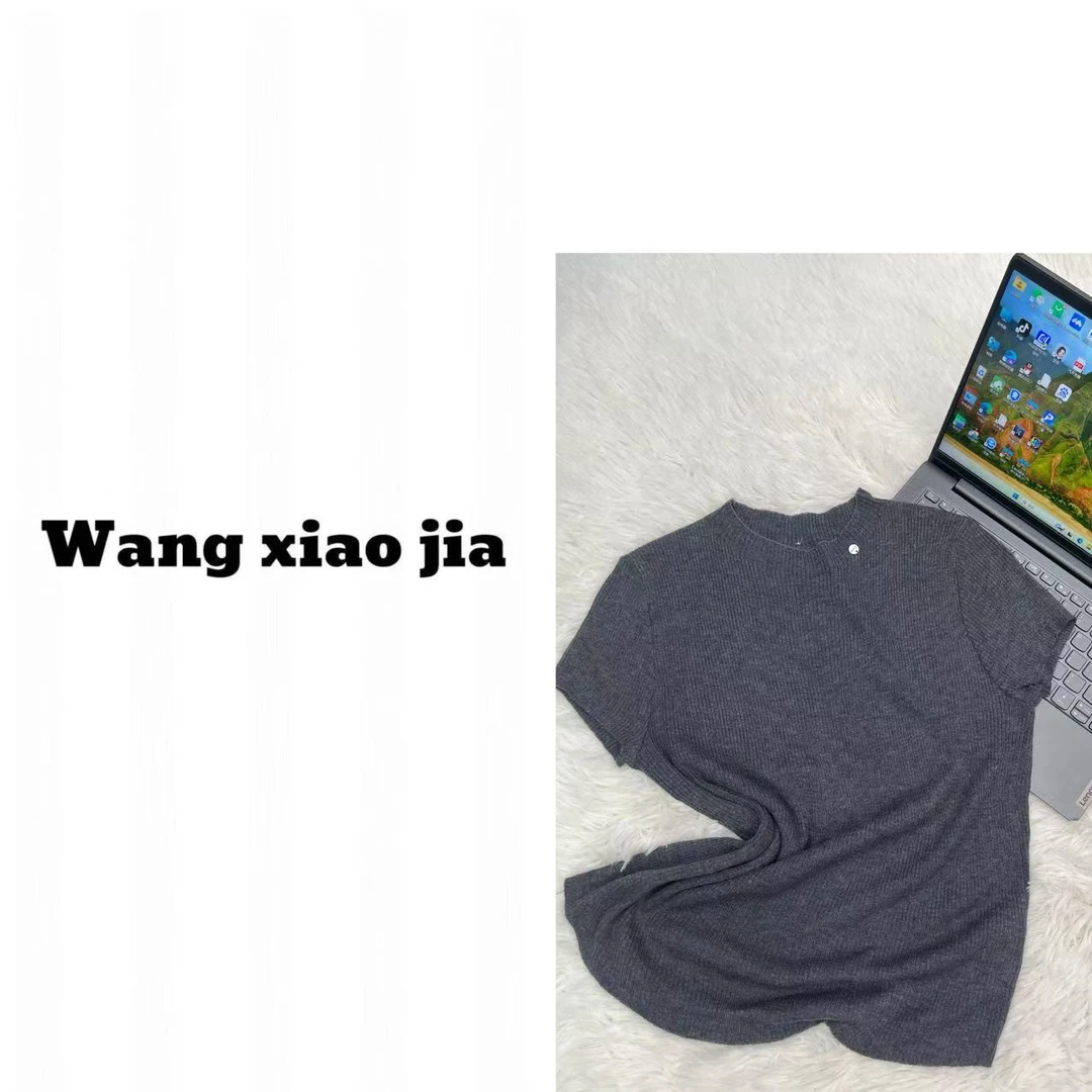 【王晓家】早秋新款百搭针织短袖