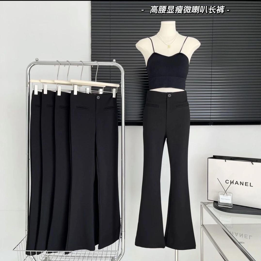 22023时尚弹力微喇裤