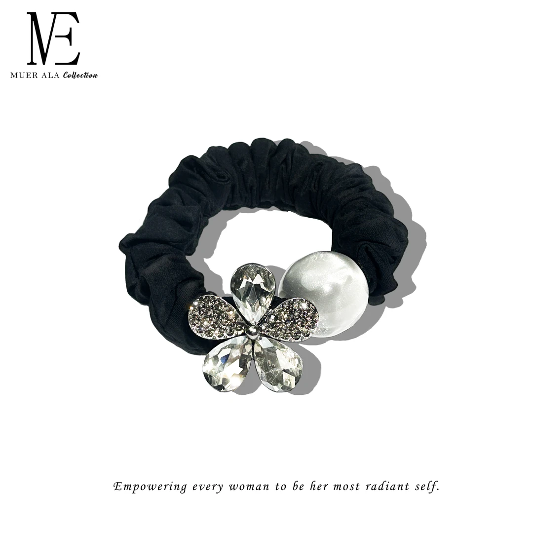 轻奢发圈头饰不灵不灵水晶花造型原创气质女发圈优雅百搭时尚