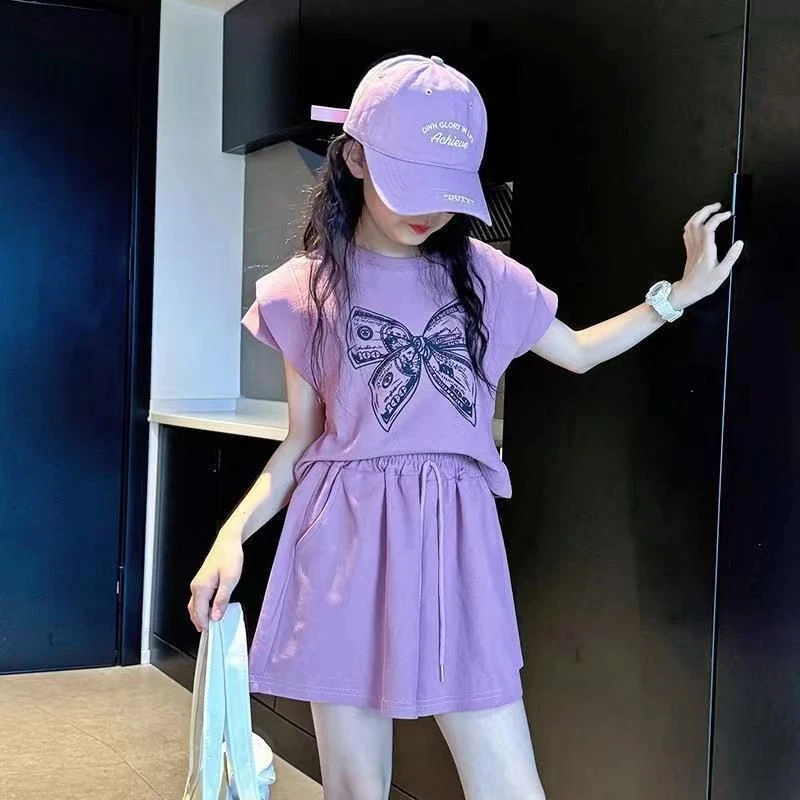 YeeHoO英氏【断码】女童夏装套装2025新款女孩中大童洋气运动儿童