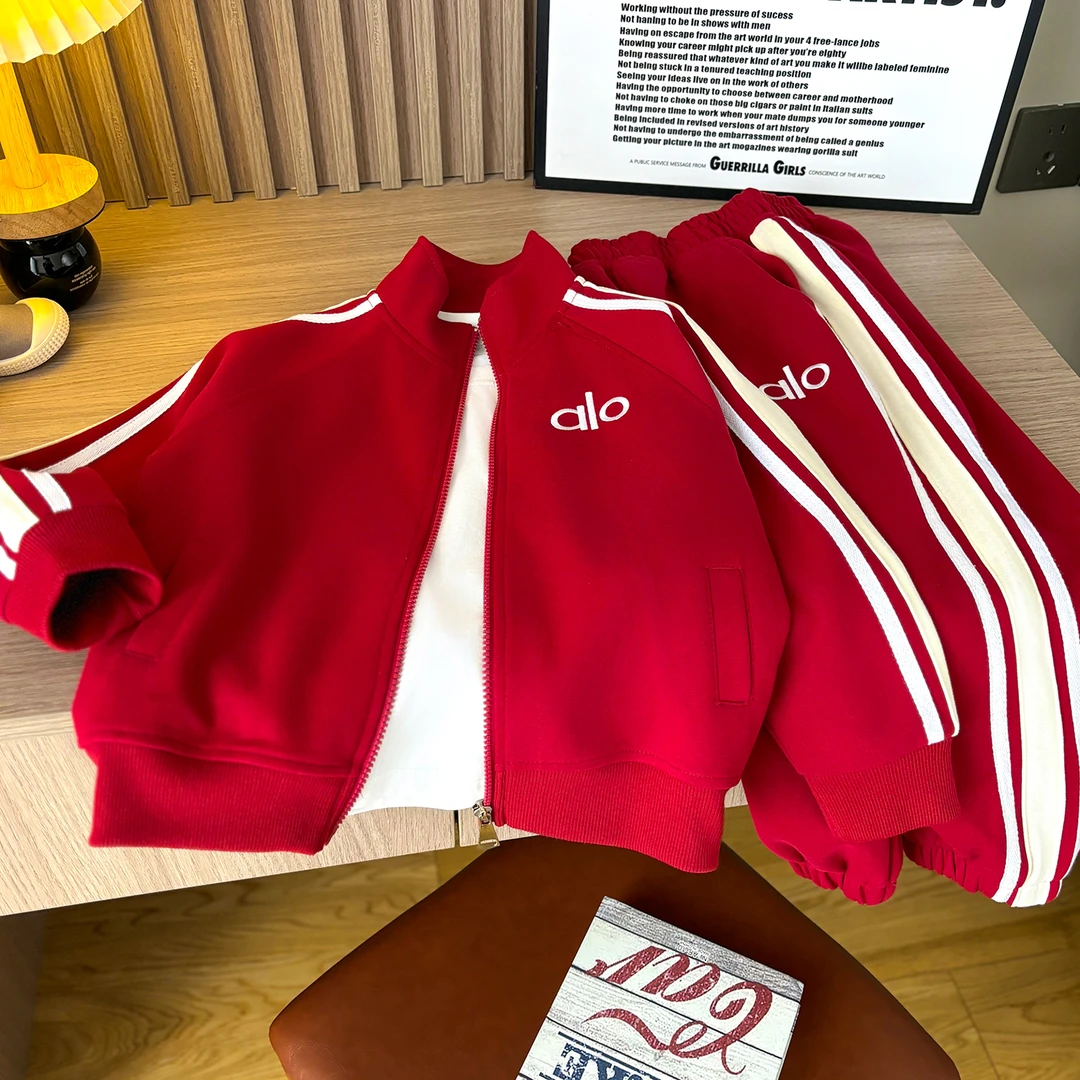 男童套装春秋款2025新款儿童中大童男孩休闲运动两件套拉链外套潮