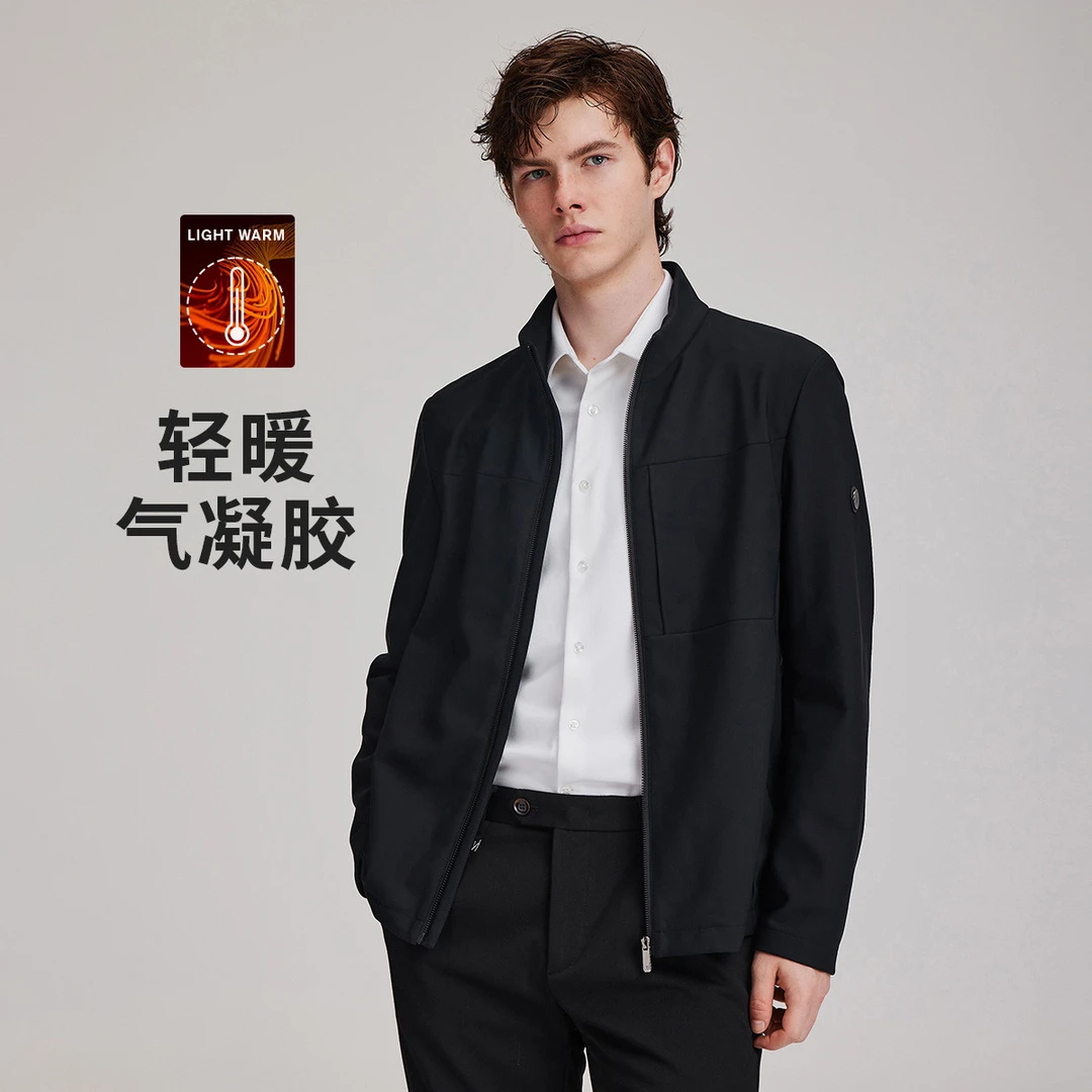 【专柜同款】GIOVANNI VALENTINO秋款商务休闲立领高级感男士夹克