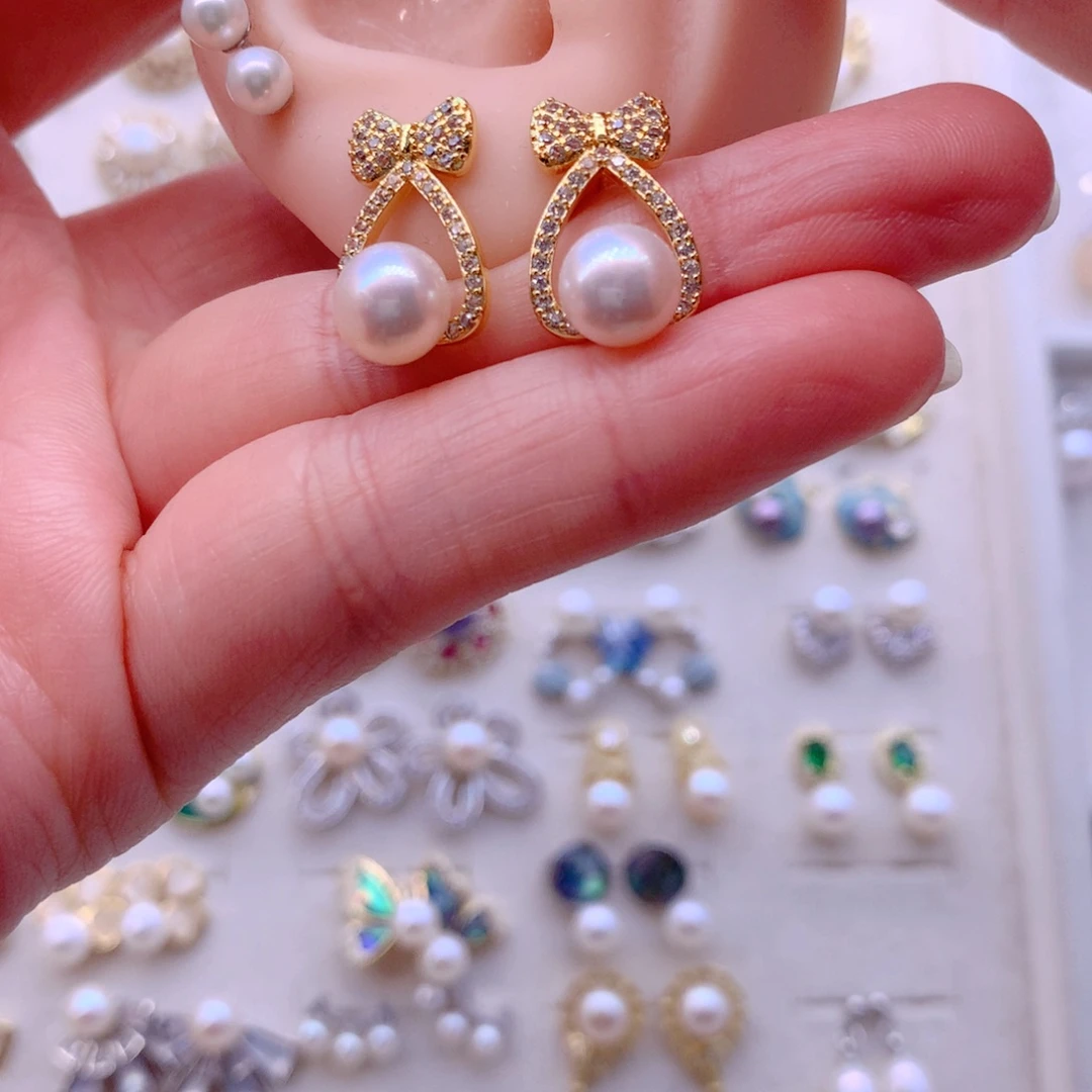 耳饰合金淡水珍珠