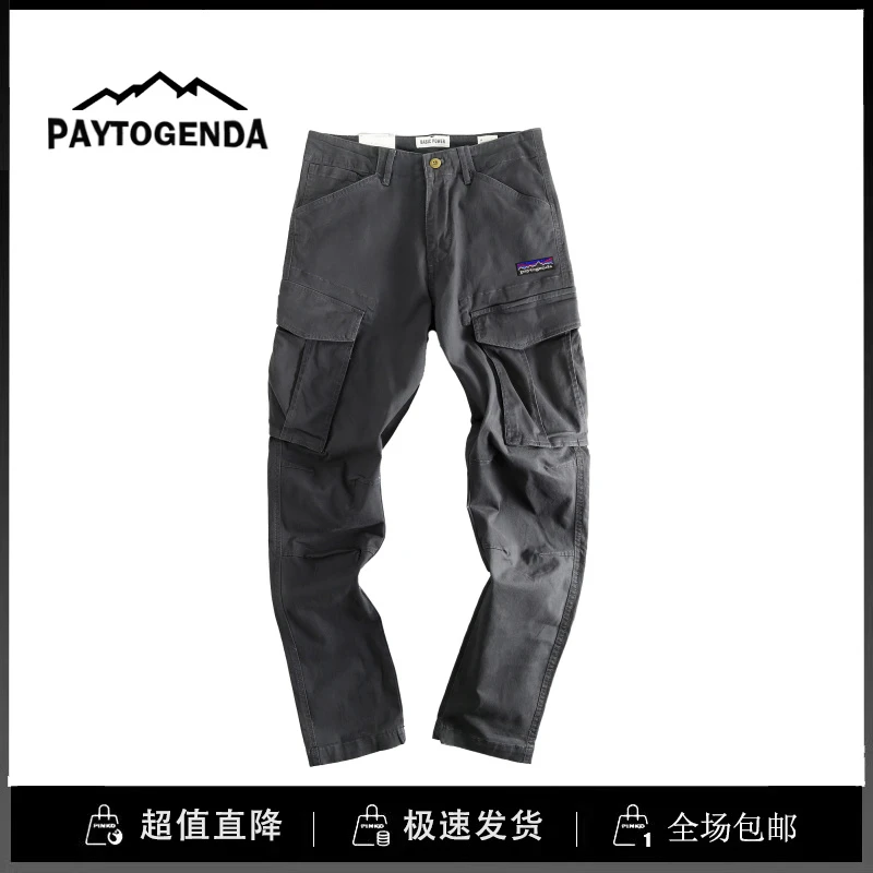巴塔paytogenda旗舰店户外中腰纯棉裤子男士休闲工装复古硬汉长裤