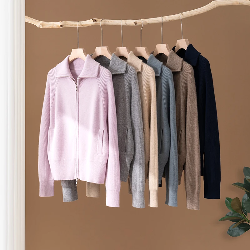 【冬日型格/开衫】LP原版纱线超细100山羊绒元宝针加厚外套