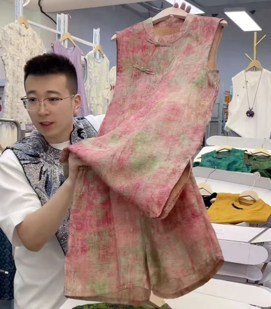 杏花诗--中式国风气质时尚百搭休闲运动夏季复古宽松圆领显瘦套装